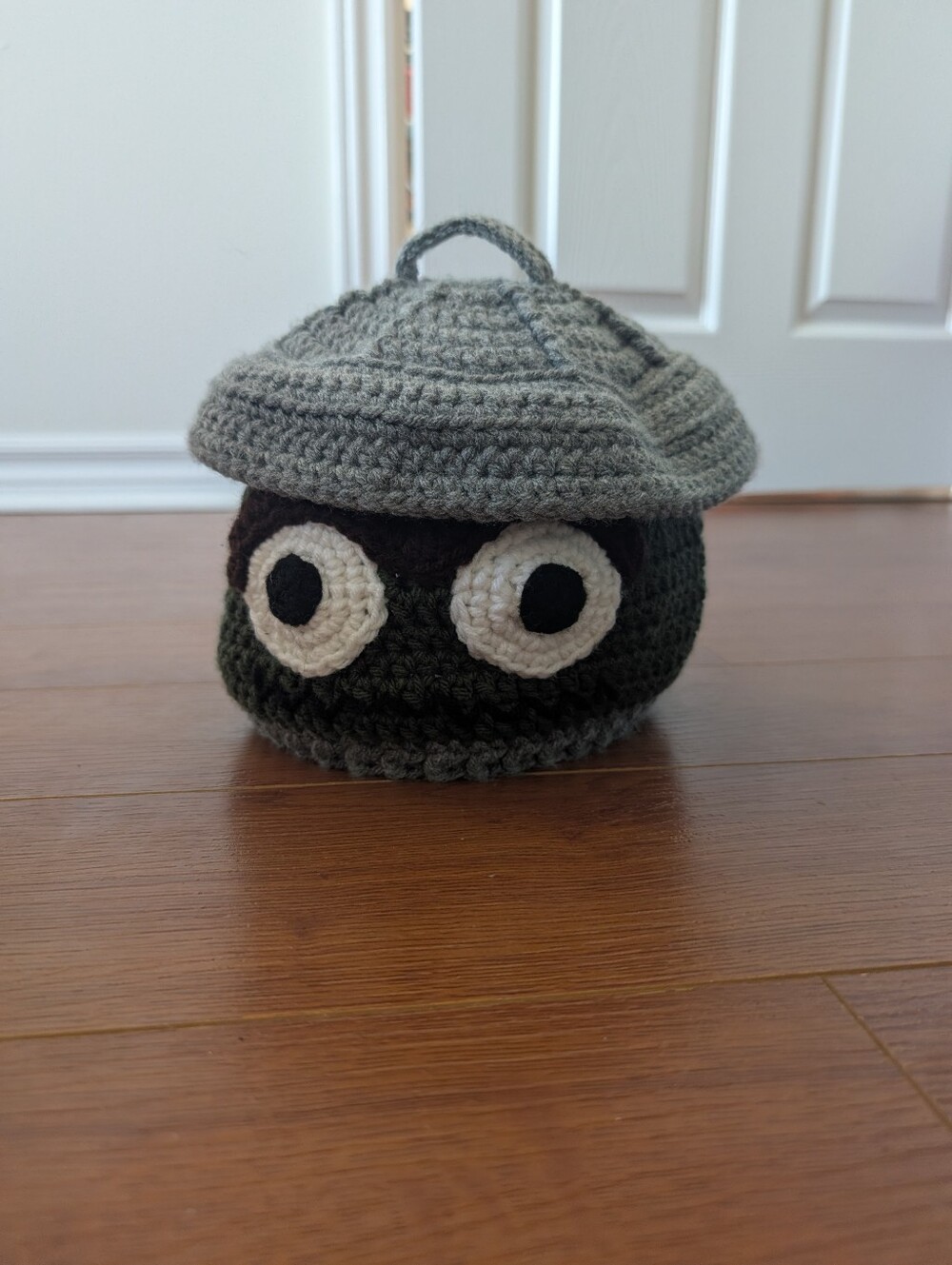 Crochet Oscar The Grouch Hat - Gray & Black